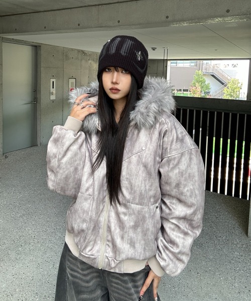 Wash Gray Fur Down Jacket（ダウンジャケット/コート）｜KsG