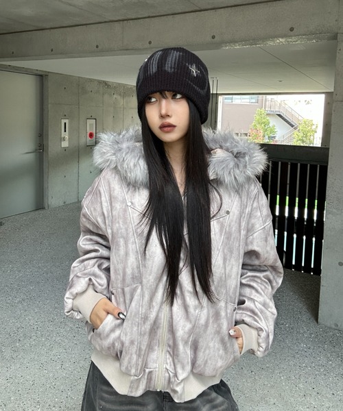 Wash Gray Fur Down Jacket（ダウンジャケット/コート）｜KsG