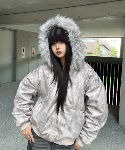 Wash Gray Fur Down Jacket（ダウンジャケット/コート）｜KsG