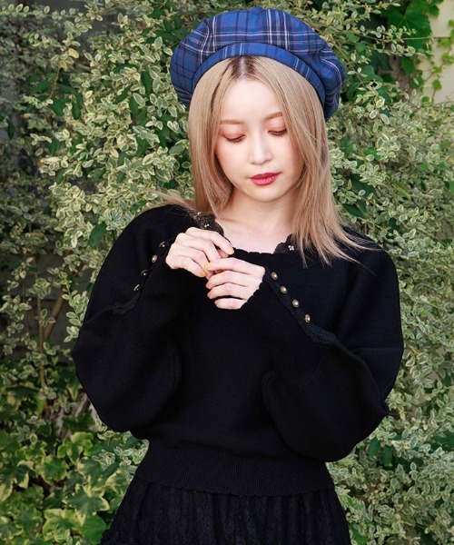 axes femme（アクシーズファム）の「オフショルニットプルオーバー（ニット/セーター・レディース・キナリ/モカ/ブラック・FREE）」の3枚目の写真