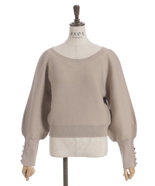 axes femme（アクシーズファム）の「オフショルニットプルオーバー（ニット/セーター・レディース・キナリ/モカ/ブラック・FREE）」の15枚目の写真