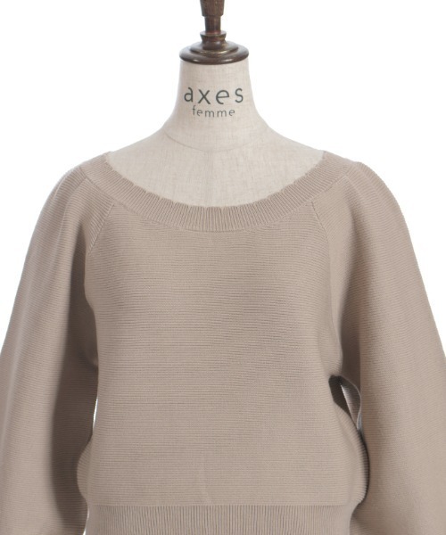 axes femme（アクシーズファム）の「オフショルニットプルオーバー（ニット/セーター・レディース・キナリ/モカ/ブラック・FREE）」の18枚目の写真