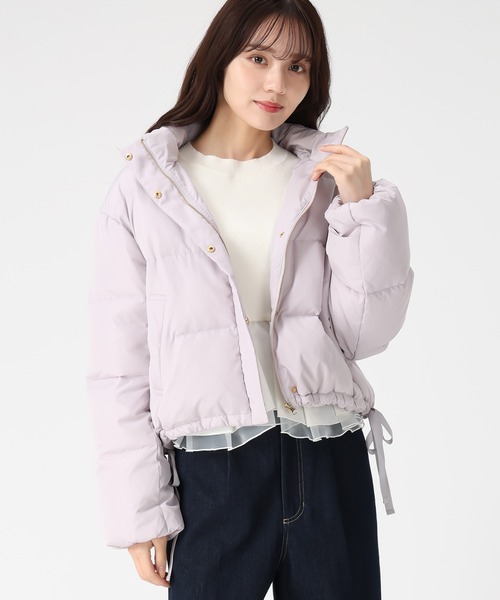 31 Sons de mode（トランテアン　ソン　ドゥ　モード）の「2025秋冬新作 サイドリボンフード付ショートダウン（ダウンジャケット/コート・レディース・ラベンダー/ブラック/アイボリー・S/M）」の10枚目の写真