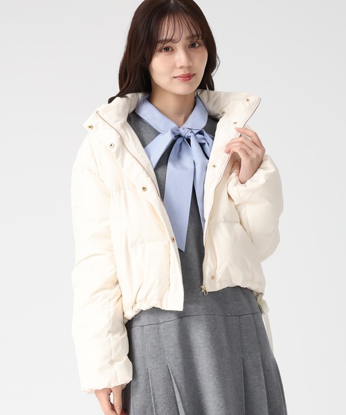 31 Sons de mode（トランテアン　ソン　ドゥ　モード）の「2025秋冬新作 サイドリボンフード付ショートダウン（ダウンジャケット/コート・レディース・ラベンダー/ブラック/アイボリー・S/M）」の12枚目の写真