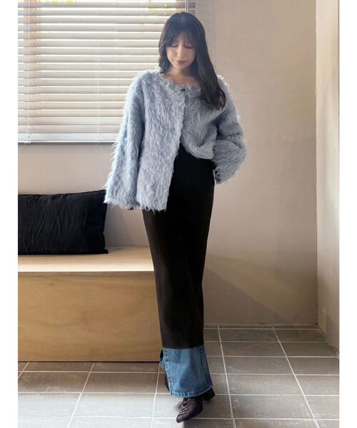 OUNNOUN（オウンノウン）の「【OUNNOUN】ロングシャギー2WAYオーバーサイズニット（ニット/セーター・レディース・その他1/グレー/ブルー/ベビーピンク・FREE）」の17枚目の写真