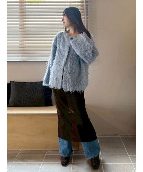 OUNNOUN（オウンノウン）の「【OUNNOUN】ロングシャギー2WAYオーバーサイズニット（ニット/セーター・レディース・その他1/グレー/ブルー/ベビーピンク・FREE）」の19枚目の写真