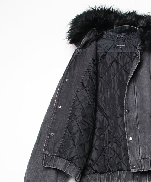 HOWSS 短丈 ボンバージャケット ブラック ファー付き 1180 M ファー付き ボンバージャケット フード付 ブラック ブルゾン