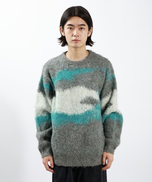 BAYFLOW(ベイフロー)の「アブストラクトパターンニット(ニット/セーター・メンズ・ブラウン/グレー・MEDIUM/LARGE)」の13枚目の写真