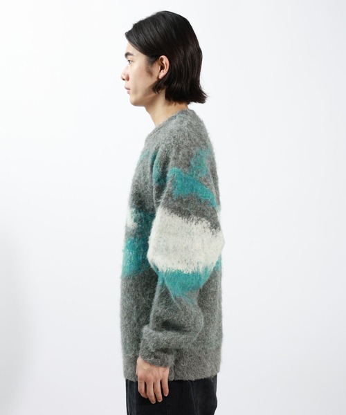 BAYFLOW(ベイフロー)の「アブストラクトパターンニット(ニット/セーター・メンズ・ブラウン/グレー・MEDIUM/LARGE)」の3枚目の写真
