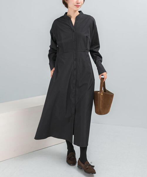 URBAN RESEARCH ROSSO WOMEN(アーバンリサーチ ロッソ)の「ウォッシャブルウエストマークワンピース(ワンピース・レディース・アイボリー/ブラック・FREE)」の2枚目の写真