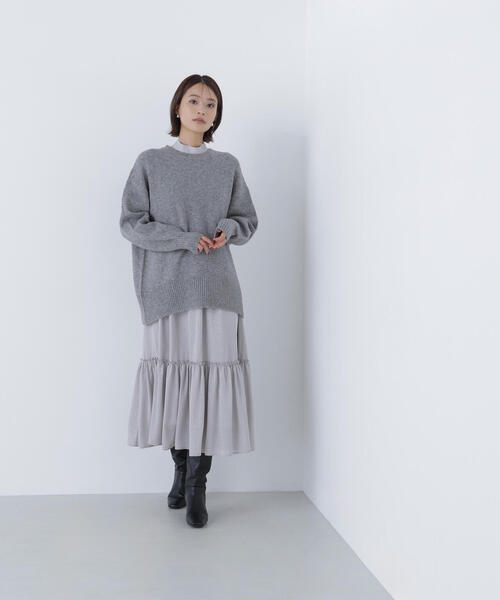 NATURAL BEAUTY BASIC(ナチュラルビューティーベーシック)の「◇バックスリットミドルニット(ニット/セーター・レディース・グレー/オレンジ/ダークブルー/ベージュ・FREE)」の6枚目の写真