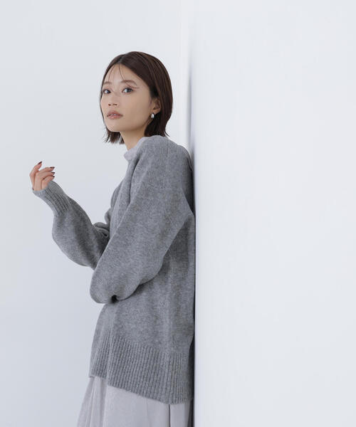 NATURAL BEAUTY BASIC(ナチュラルビューティーベーシック)の「◇バックスリットミドルニット(ニット/セーター・レディース・グレー/オレンジ/ダークブルー/ベージュ・FREE)」の9枚目の写真