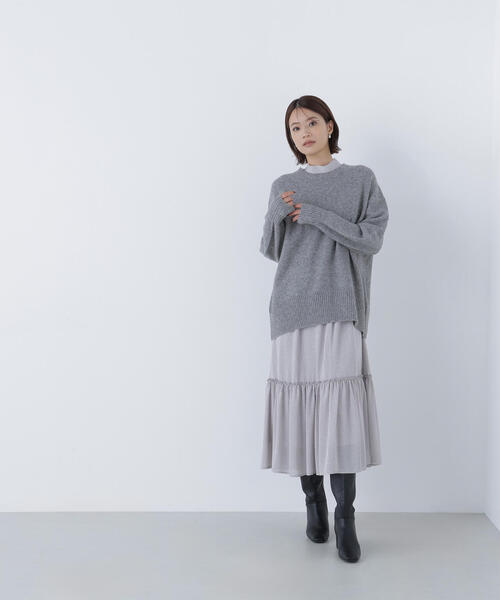 NATURAL BEAUTY BASIC(ナチュラルビューティーベーシック)の「◇バックスリットミドルニット(ニット/セーター・レディース・グレー/オレンジ/ダークブルー/ベージュ・FREE)」の10枚目の写真