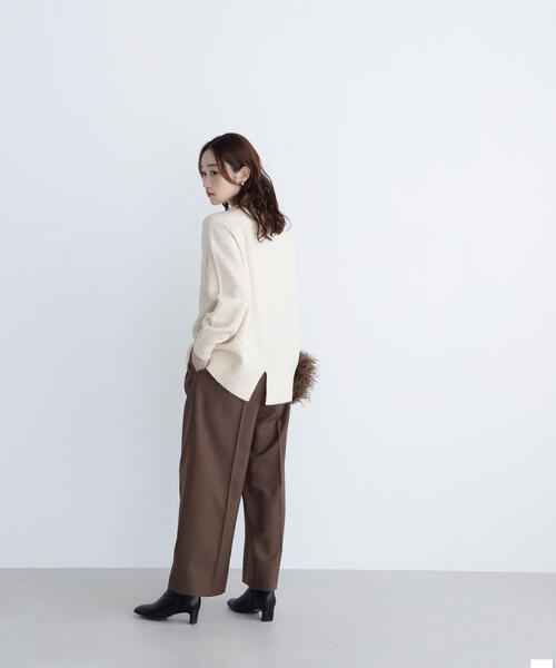 NATURAL BEAUTY BASIC(ナチュラルビューティーベーシック)の「◇バックスリットミドルニット(ニット/セーター・レディース・グレー/オレンジ/ダークブルー/ベージュ・FREE)」の15枚目の写真