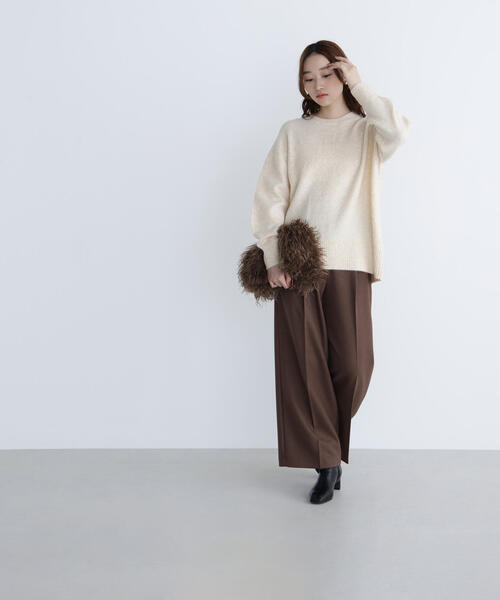 NATURAL BEAUTY BASIC(ナチュラルビューティーベーシック)の「◇バックスリットミドルニット(ニット/セーター・レディース・グレー/オレンジ/ダークブルー/ベージュ・FREE)」の19枚目の写真