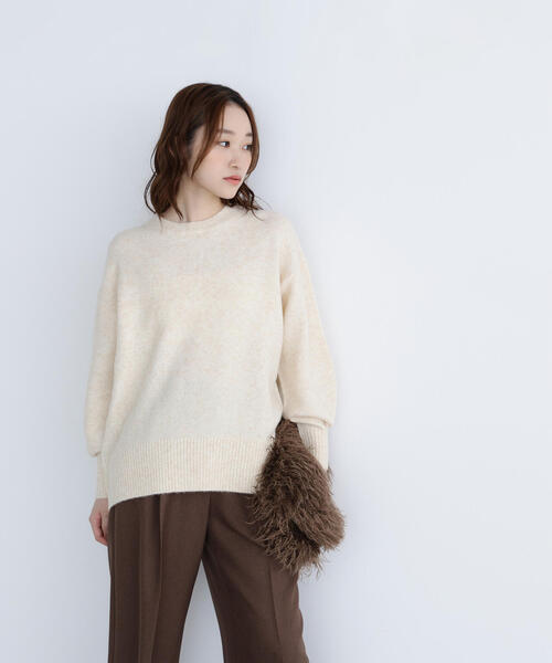NATURAL BEAUTY BASIC(ナチュラルビューティーベーシック)の「◇バックスリットミドルニット(ニット/セーター・レディース・グレー/オレンジ/ダークブルー/ベージュ・FREE)」の20枚目の写真