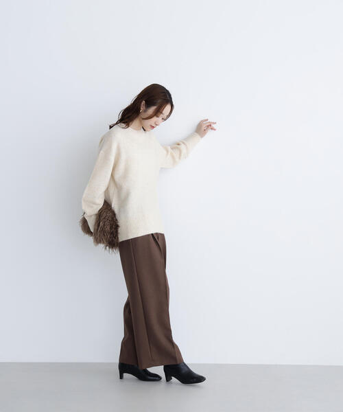 NATURAL BEAUTY BASIC(ナチュラルビューティーベーシック)の「◇バックスリットミドルニット(ニット/セーター・レディース・グレー/オレンジ/ダークブルー/ベージュ・FREE)」の21枚目の写真