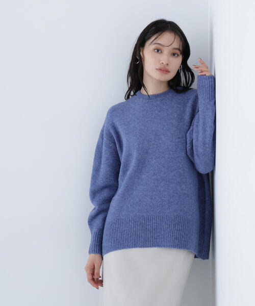 NATURAL BEAUTY BASIC(ナチュラルビューティーベーシック)の「◇バックスリットミドルニット(ニット/セーター・レディース・グレー/オレンジ/ダークブルー/ベージュ・FREE)」の4枚目の写真