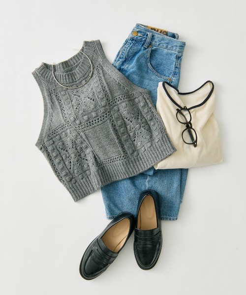 セール】ポップコーン編みニットベスト（ベスト）｜PUAL CE CIN