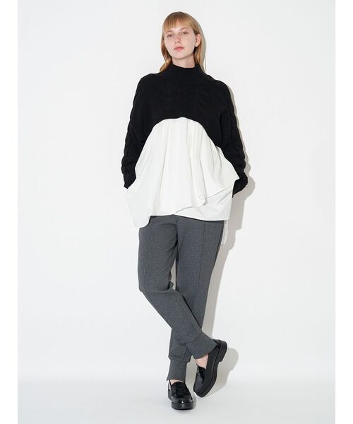 ELENDEEK(エレンディーク)の「ポンチファブリックジョガーパンツ(その他パンツ・レディース・ブラック/グレー・01/02)」の6枚目の写真
