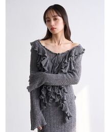 SNIDEL | ラッフルデザインニットプルオーバー(ニット/セーター)