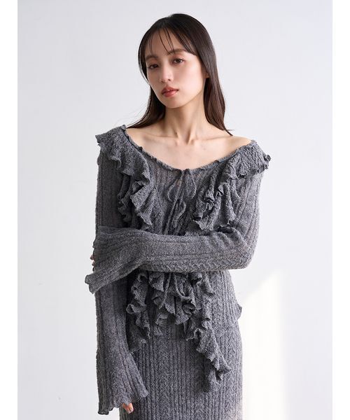 セール】ラッフルデザインニットプルオーバー（ニット/セーター