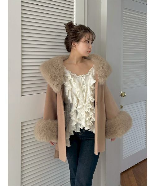 セール】ラッフルデザインニットプルオーバー（ニット/セーター