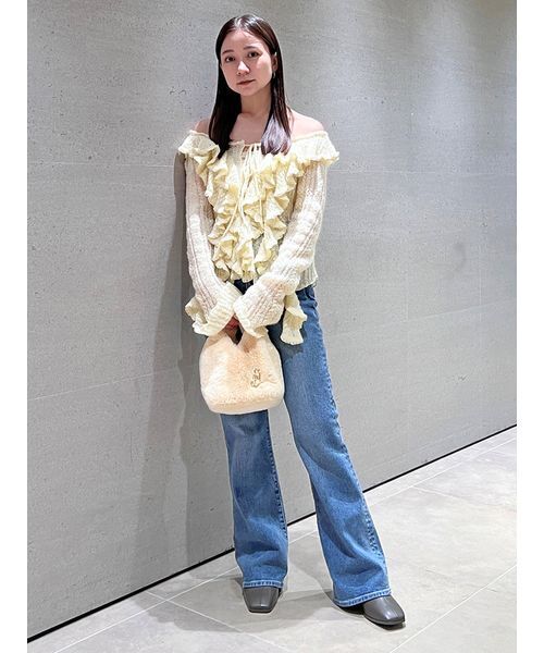 セール】ラッフルデザインニットプルオーバー（ニット/セーター