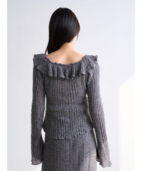 セール】ラッフルデザインニットプルオーバー（ニット/セーター