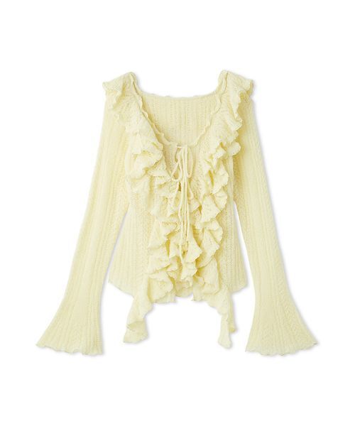 セール】ラッフルデザインニットプルオーバー（ニット/セーター