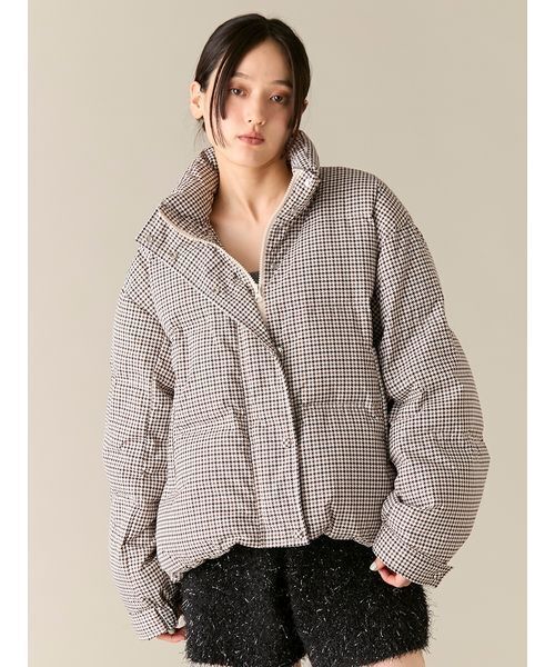 【WEB限定カラー】recycleリボンダウン （OWHT） LILY BROWN（リリーブラウン）の「【WEB限定カラー】recycleリボン