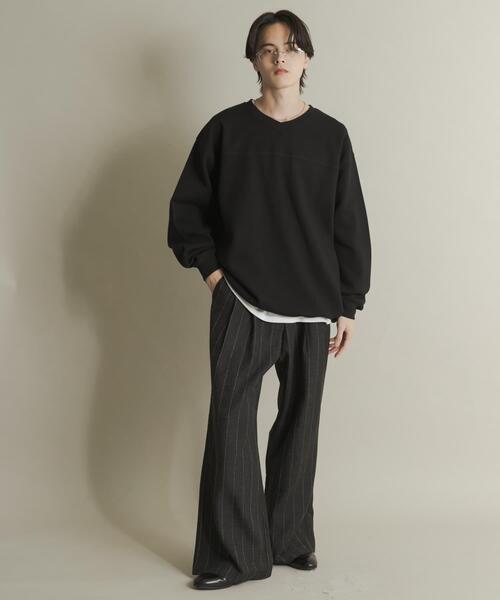 SENSE OF PLACE by URBAN RESEARCH（センスオブプレイスバイアーバンリサーチ）の「カノコVネックスウェット（スウェット・メンズ・ネイビー/ブラック/ボルドー・MEDIUM/LARGE）」の8枚目の写真