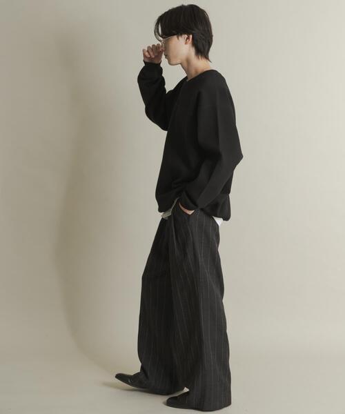 SENSE OF PLACE by URBAN RESEARCH（センスオブプレイスバイアーバンリサーチ）の「カノコVネックスウェット（スウェット・メンズ・ネイビー/ブラック/ボルドー・MEDIUM/LARGE）」の9枚目の写真