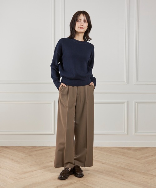 I.T.'S international（イッツインターナショナル）の「クルーネックニットプルオーバー《Melty air organic coton》（ニット/セーター・レディース・ネイビー/モカ/グレー/ブルーグレー・フリー）」の5枚目の写真