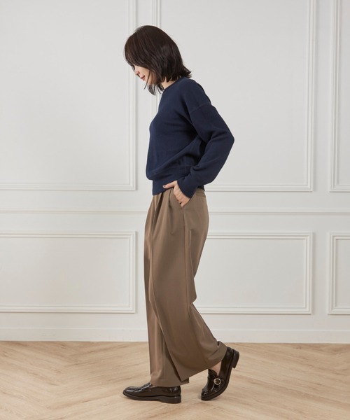 I.T.'S international（イッツインターナショナル）の「クルーネックニットプルオーバー《Melty air organic coton》（ニット/セーター・レディース・ネイビー/モカ/グレー/ブルーグレー・フリー）」の7枚目の写真