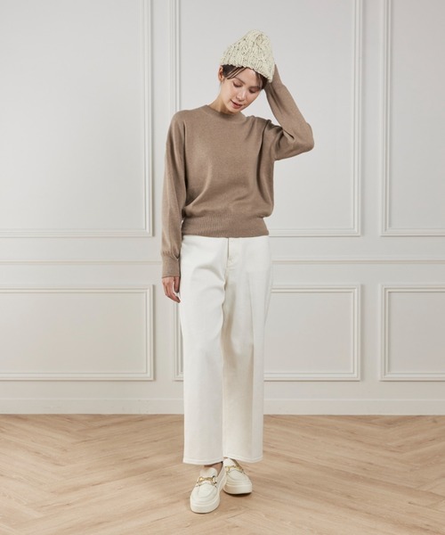 I.T.'S international（イッツインターナショナル）の「クルーネックニットプルオーバー《Melty air organic coton》（ニット/セーター・レディース・ネイビー/モカ/グレー/ブルーグレー・フリー）」の13枚目の写真