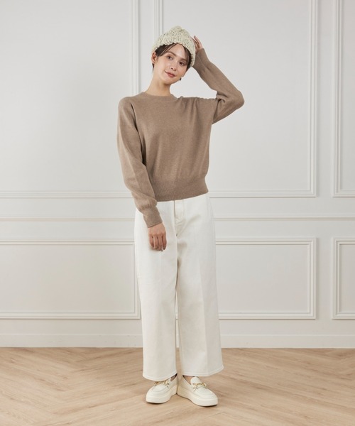 I.T.'S international（イッツインターナショナル）の「クルーネックニットプルオーバー《Melty air organic coton》（ニット/セーター・レディース・ネイビー/モカ/グレー/ブルーグレー・フリー）」の15枚目の写真