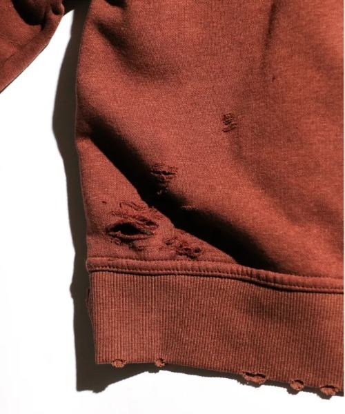 NIRVANA(ニルヴァーナ)の「THRIFTY LOOK スリフティルック / WORN-OUT BAND HOODIE "NIRVANA"(パーカー・メンズ・マルーン・LARGE/XX-LARGE)」の2枚目の写真