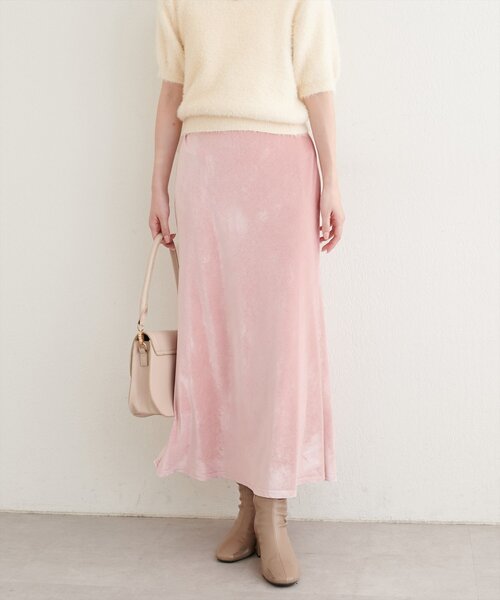 natural couture（ナチュラルクチュール）の「ベロアマーメイドスカート（スカート・レディース・モカ/ピンク/ブラック/オフホワイト・FREE/LARGE）」の13枚目の写真