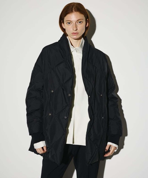 RIM.ARK ブラック ダウンジャケット アウター RIM.ARK/リムアーク】Double breasted stole down CT/ダブルブレス