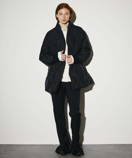 RIM.ARK ブラック ダウンジャケット アウター RIM.ARK/リムアーク】Double breasted stole down CT/ダブルブレス