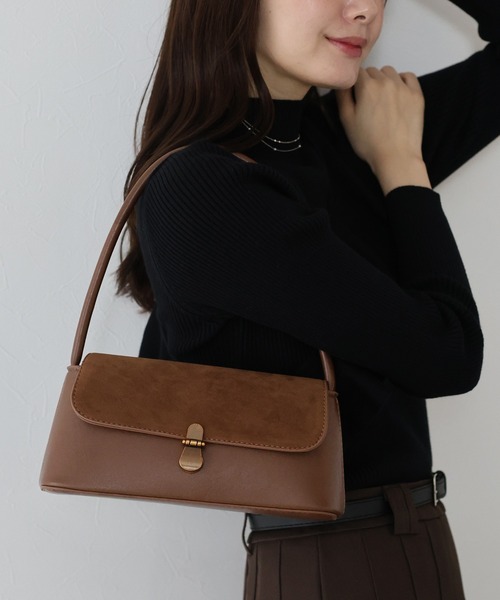 BLUEEAST(ブルーイースト)の「スウェードスクエアミニバッグ(ハンドバッグ・レディース・キャメル/レオパード/ブラック・FREE)」の1枚目の写真