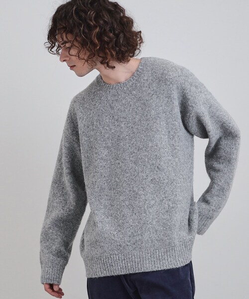 【希少Mサイズ❗️】stone ダークグレー厚手ニット セール】シャギープルオーバーニット（ニット/セーター）｜tk.TAKEO