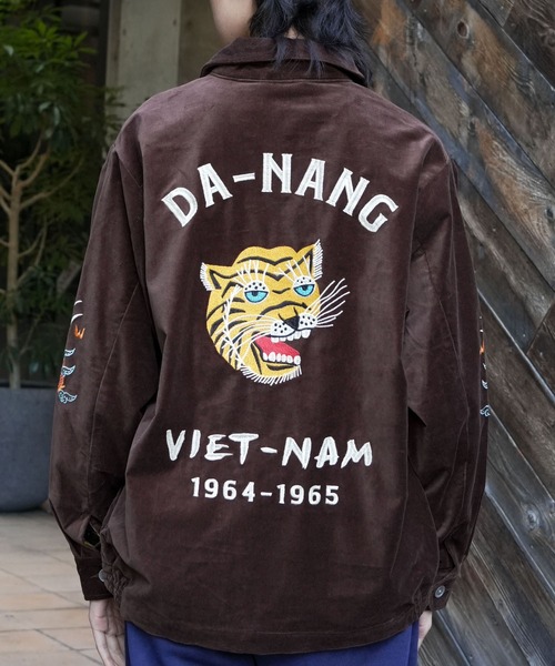 andfamilys　ベトジャン HOUSTON/ヒューストン】COTTON VELVETEEN VIETNAM JACKET (TIGER