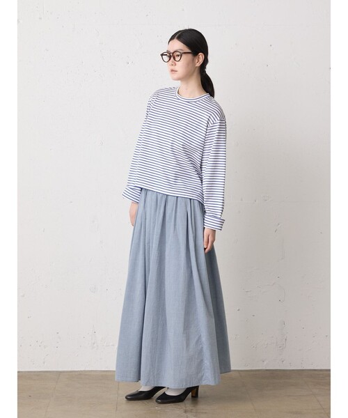 MidiUmi(ミディウミ)の「MidiUmi シャンブレーギャザースカート(スカート・レディース・ブルー・FREE)」の4枚目の写真