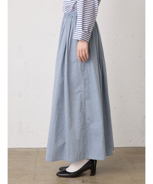 MidiUmi(ミディウミ)の「MidiUmi シャンブレーギャザースカート(スカート・レディース・ブルー・FREE)」の9枚目の写真