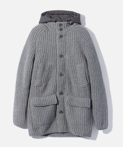 HERNO（ヘルノ）の「HERNO RIB KNIT JACKET ヘルノ リブニット 中わたコート（ダウンジャケット/コート・メンズ・ブラック/グレー系1/ホワイト系1・48/46/44）」の3枚目の写真