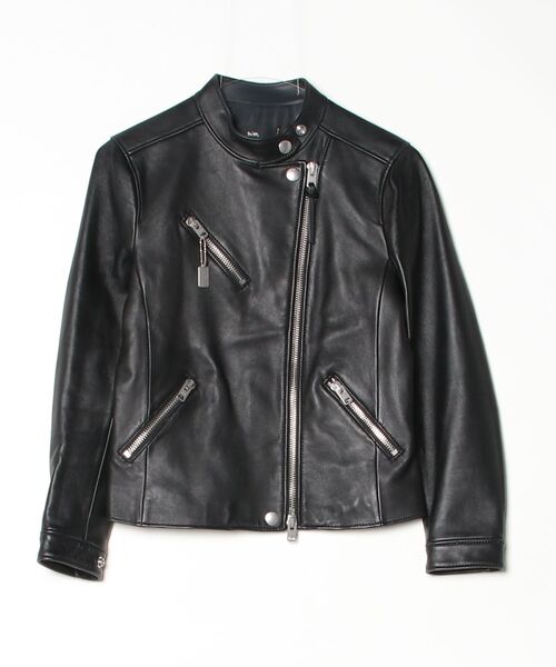 メンディ　COACH ブラック レザーライダースジャケット ブランド古着】COACH｜コーチのライダースジャケット（ブラック/黒色系