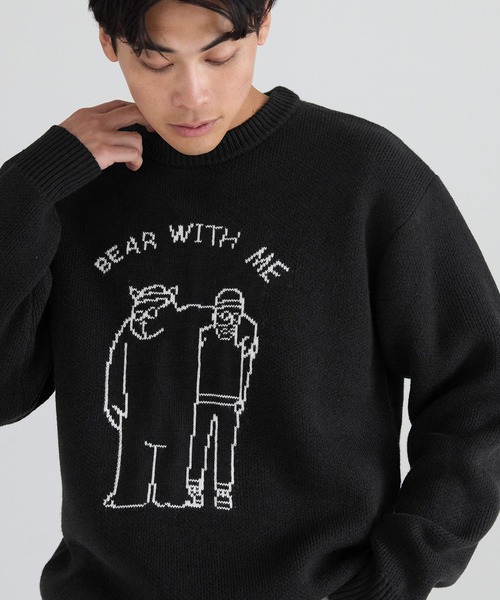 セール】【WEB限定セール】Wジャカード編みイラストニットトップス