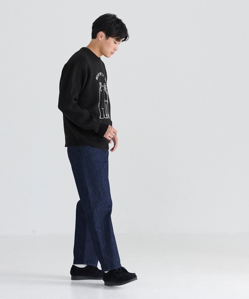 coca（coca）（コカ）の「Wジャカード編みイラストニットトップス（ニット/セーター・メンズ・ブラック/ダークブルー・M/L/XL）」の5枚目の写真